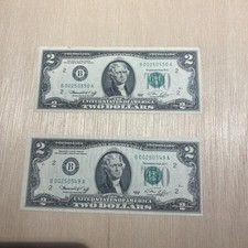 1976 $2 Dollar Bill Low Serial # With Double Digits, VERY RARE, U.S.A. Currency 