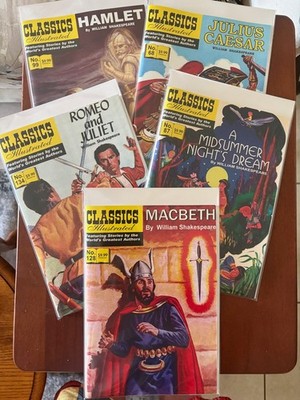 Classics Illustrated Comics ... 5 Great Shakespeare Titles...Hamlet Plus 4 More