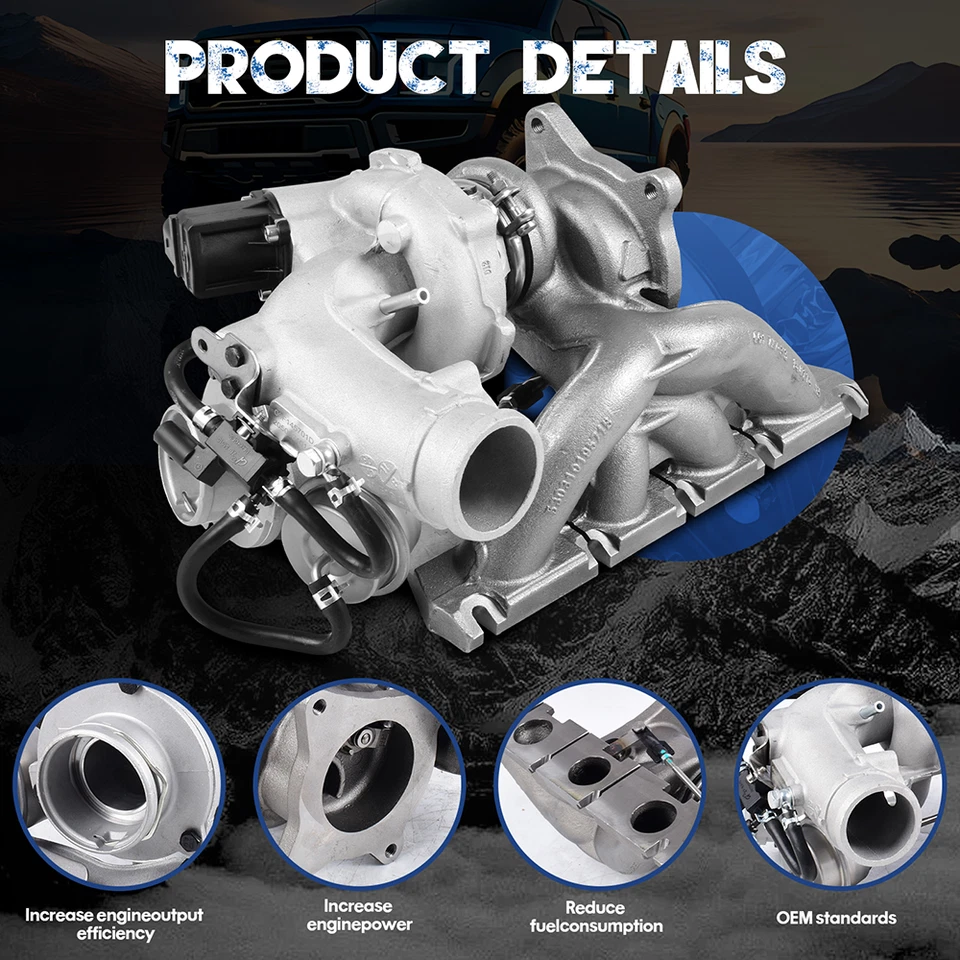 Turbocharger Turbo Kit for Audi A3 Volkswagen Jetta/GTI Passat Eos 2.0L 06-2008 Foto 3 de 4