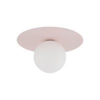 Deckenlampe Kinderzimmerleuchte Kugel Metall Glas G9 Ø 25Cm Rund Klein Rosa Weiß