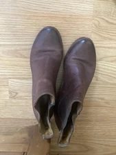 Sofft Leather Ankle Boots Size 7.5 M. Rusty Brown Color. Slip On Style.