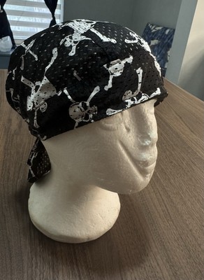 White Skull & Bones Bandanna Cap - Unisex - Adjustable