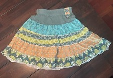Matilda Jane Vintage sz 6 House of Clouds Brooke Skirt Trees Green Blue See Pics