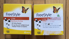 Freestyle Lite Diabetic Test Strips, 200 Count, 2 Boxes of 100 Sealed New