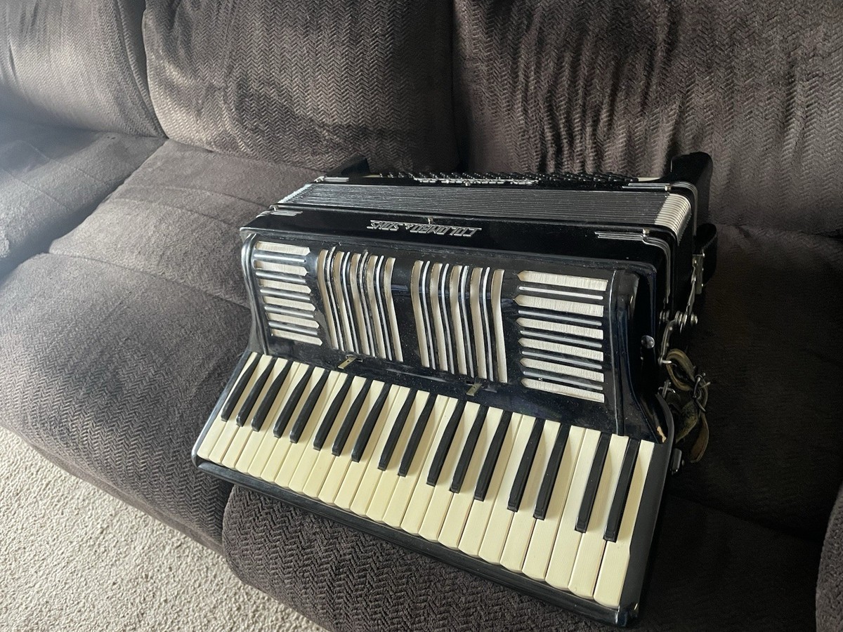 Colombo & Sons Vintage Accordion Black San Francisco Italy (Works