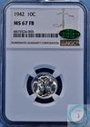 1942 Mercury Dime NGC MS 67 FB w/CAC - Briliant Superb Gem