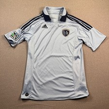 Sporting Kansas City MLS Adidas Soccer Jersey Mens M Light Blue ClimaCool