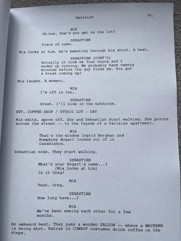 La La Land Film Script / Screenplay. Emma Stone, Ryan Gosling. - Image 2 of 2