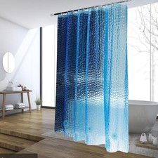 Blue Shower Curtain Liner, 100 Waterproof EVA 3D Shower Curtains with