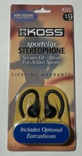 Vintage Koss KSC-19 Stereo Earbuds Sportclip Ear Cushions New Sealed