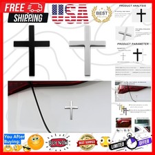 2PCS Metal Jesus Christ Cross Badge Stickers, 2.5" 1.8" Alloy 3D Individual C...