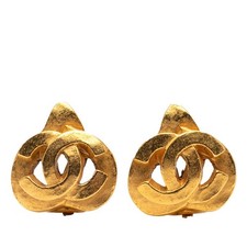 Chanel Coco Mark Heart Earrings Women Gold One Size 637204