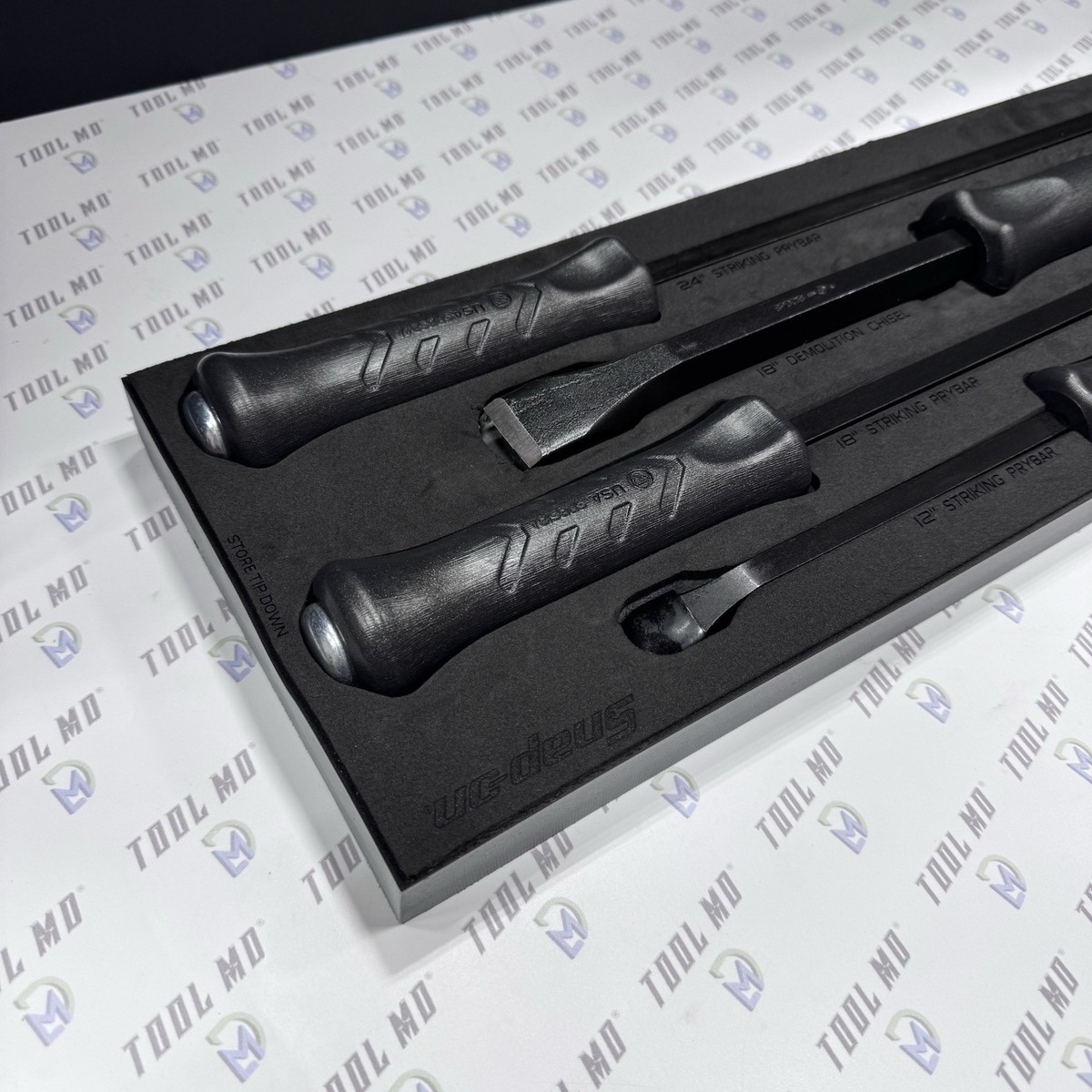 Snap-on Tools NEW 5pc DARK TITANIUM Prybar Chisel Foam Set