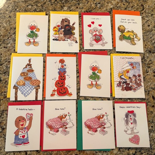 12 Suzys Zoo Greeting Cards Get Well Holidays Current 1980s with Envelopes