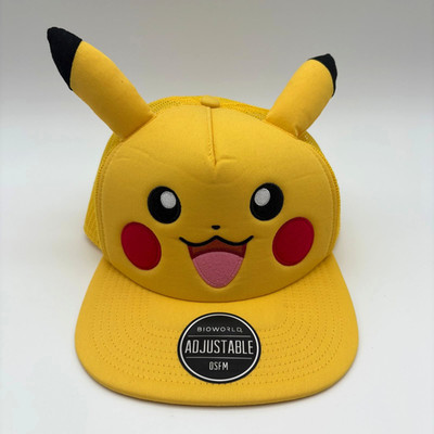 Bioworld Pokemon Pikachu Ears Hat Mesh Back Adjustable Snapback Adult OSFM