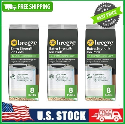 Purina Tidy Cats Breeze Absorbent Cat Litter Pads, Odor Cont