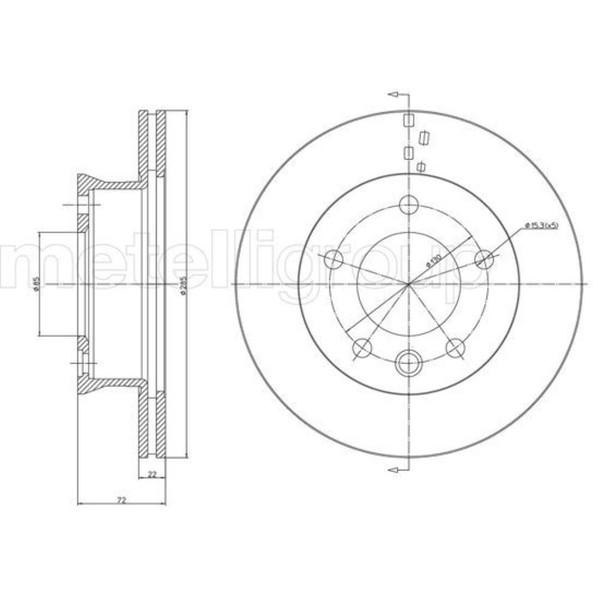 Metelli 2X Bremsscheibe Vorne Ø285 Mm BelüFtet FüR Mercedes-Benz Sprinter 3-T-image