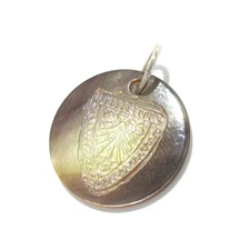 Auth agete - Cream Silver Shell Hardware Pendant Head