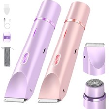2IN1 Rechargeable Dual-Head Bikini Trimmer for Women Lady Waterproof Body Shaver