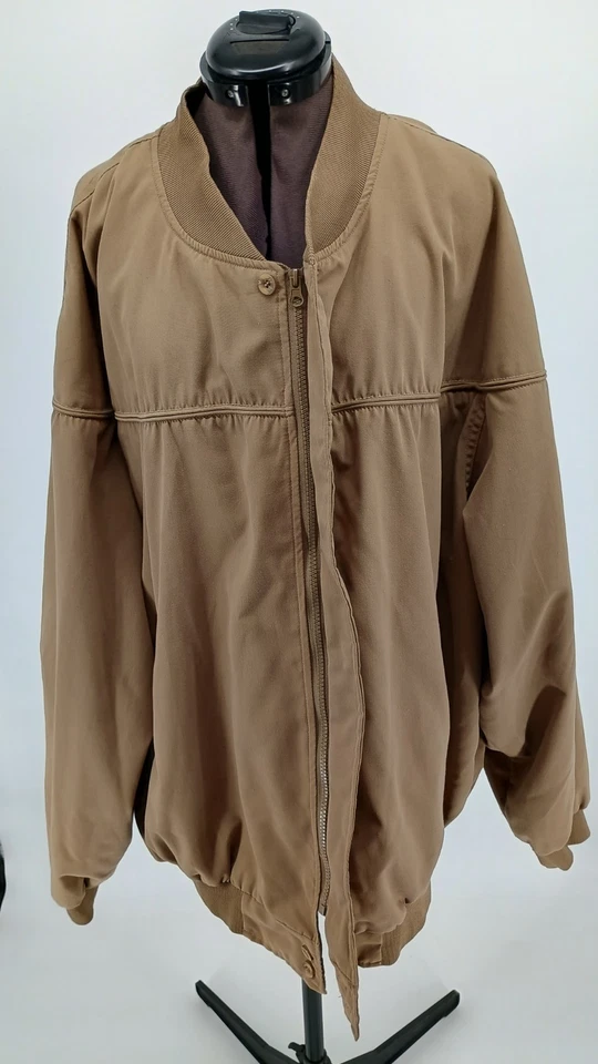 VTG HABAND Brown Full Zip Bomber Retro Banded Hem Lightweight Jacket Men's 2X - Image 2 of 4