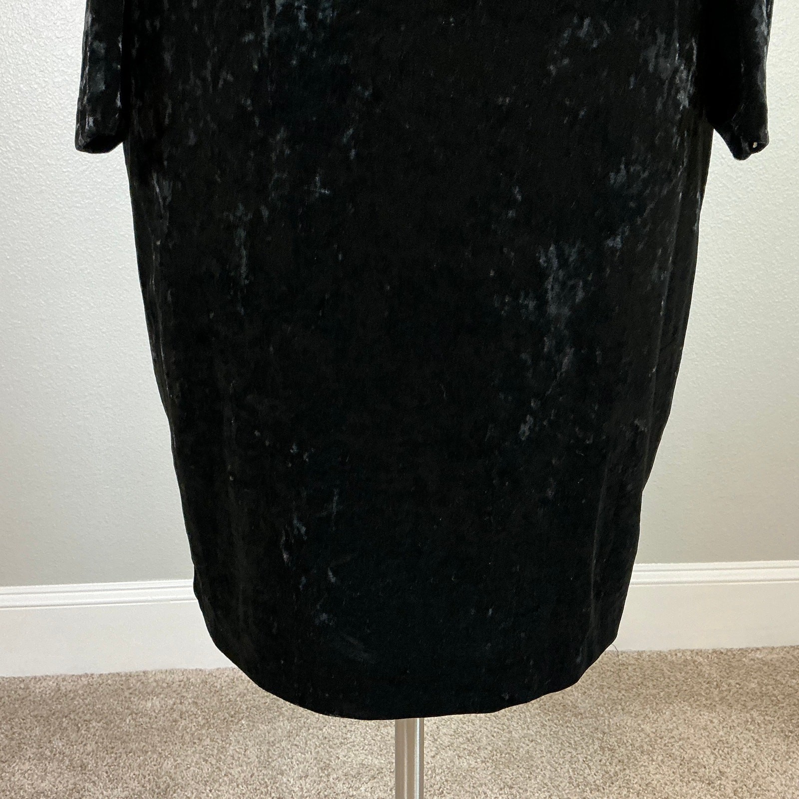 Calvin Klein Women's Cocktail Dress Size 16 Black Velvet Off the Shoulder Sheath thumbnail 9