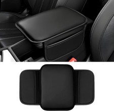 Car Center Console Cover, 11.6" 8.3" Leather Armrest Cushion Pad with Black
