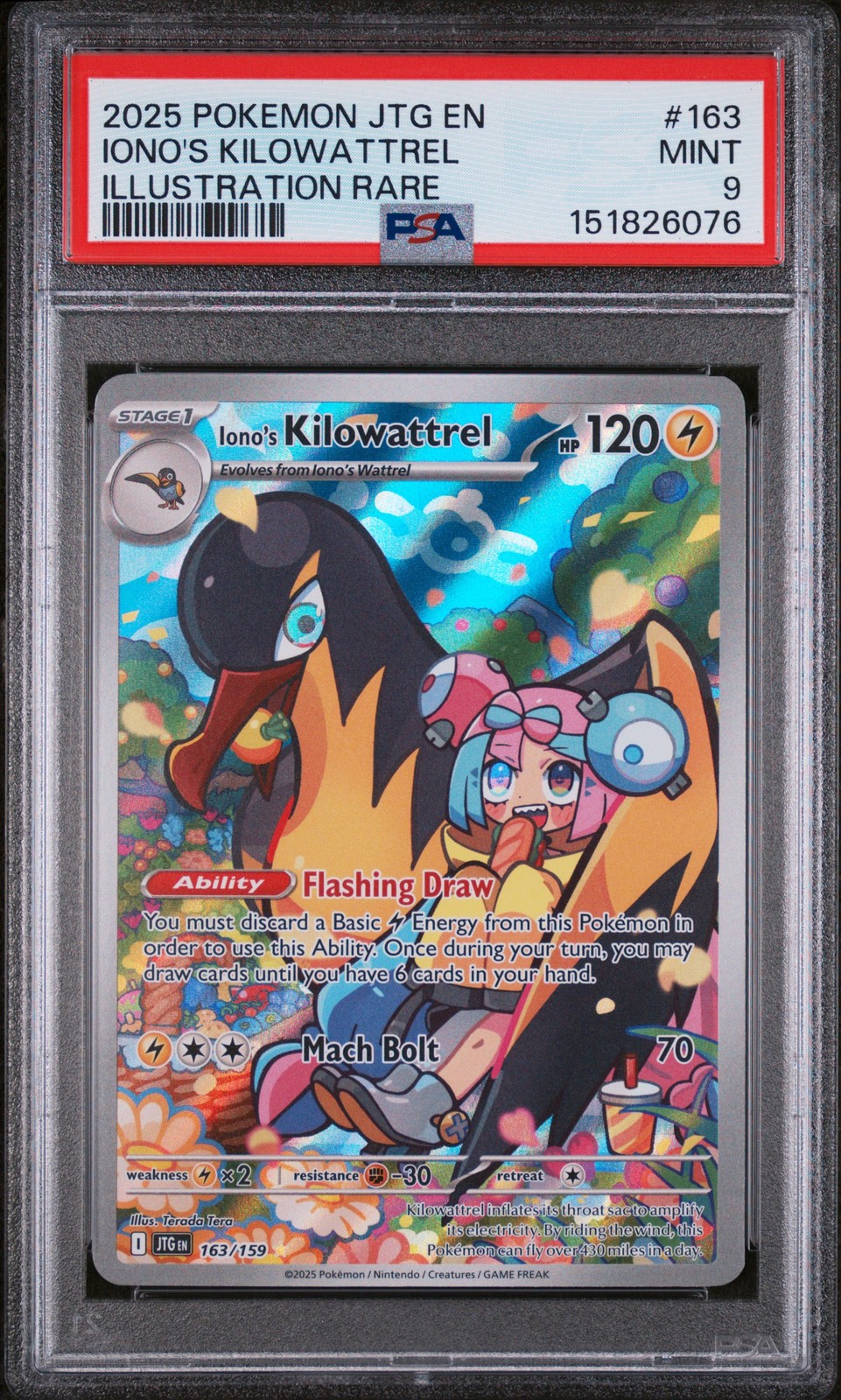2025 POKEMON JTG EN-JOURNEY TOGETHER ILLUSTRATION RARE IONO'S KILOWATTREL PSA 9