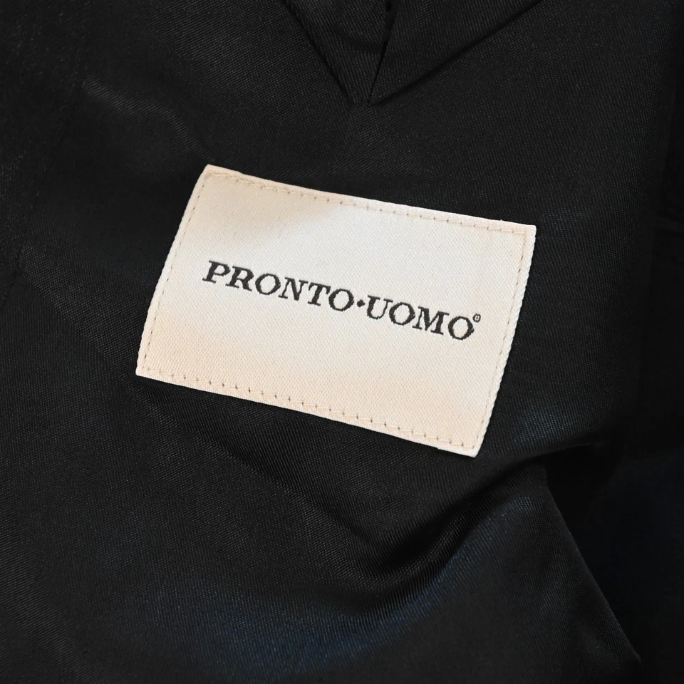 Pronto Uomo 44R 38x30 Charcoal Gray 100% Wool Mens Jacket Pants Suit - Image 4 of 4