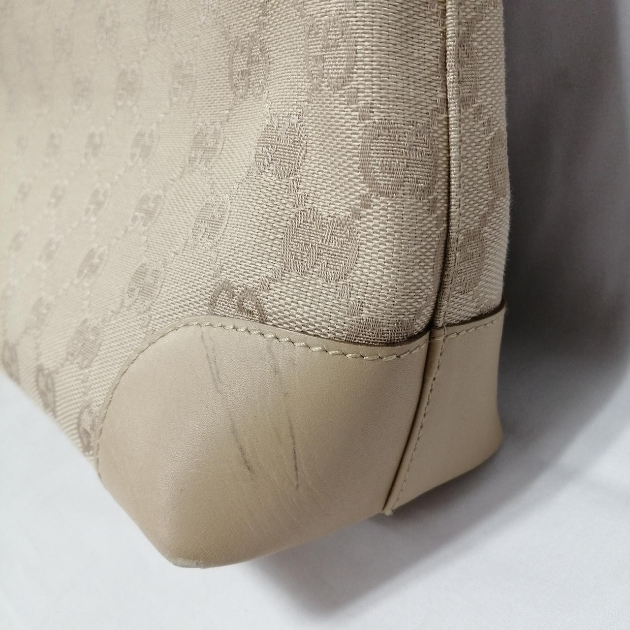 Gucci Beige/Corner Threaded Gg Pattern Handbag - image 3