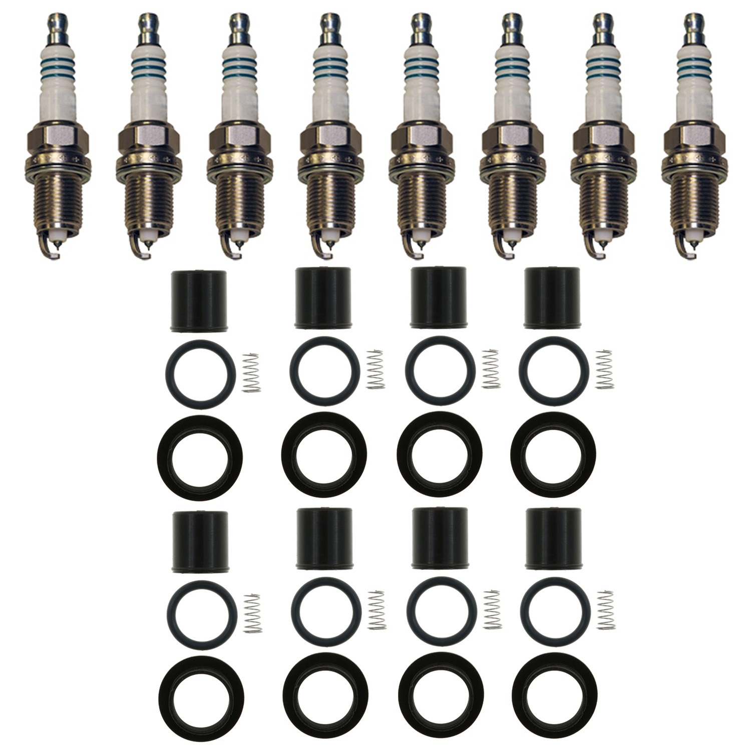 Denso 8 Iridium Plug  NGK 8 Coil Boots Kit for Dakota Durango Ram1500 4.7L V8