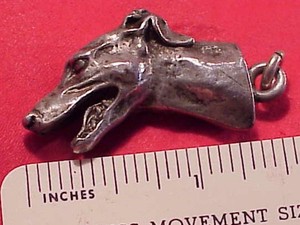 VINTAGE Sterling Silver Greyhound Charm Dog Racing Running Sprint Pendant 19.8G