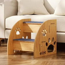 Non-Slip Wooden Dog Stairs for High Beds - Pet Steps  Ramp