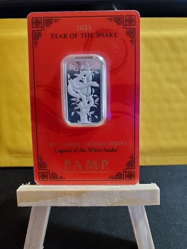 2025 PAMP Lunar Legend Series Year of the Snake 10 Gram .999 Fine Silver Bar