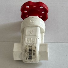 NDS SLO Gate Valve 1/2 Inch White Red GVP-0500-T PVC Durable NSF-61 Certified
