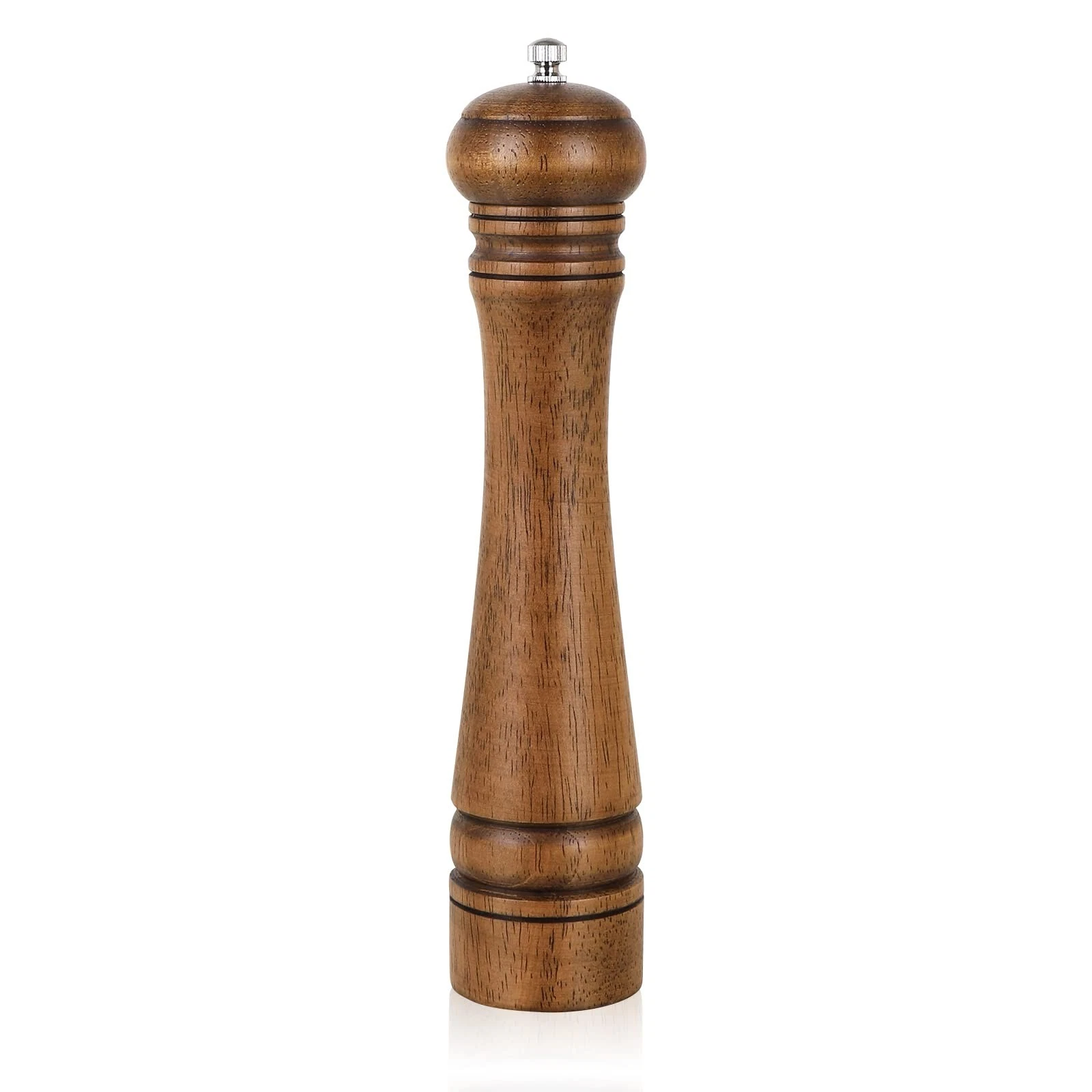 1Pack Wood Pepper Grinder, 10 Inch Salt Mill Pepper Shaker, Pepper Mill with ...