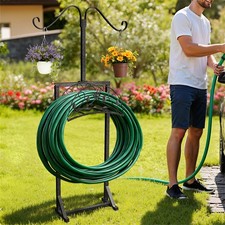 Garden Hose Holder Freestanding Hose Pipe Holder Hose Stand Layer Storage Black