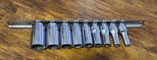Snap-On SAE Semi Deep Socket Set 1/4” Drive TMS6–TMS16 USA 9pc