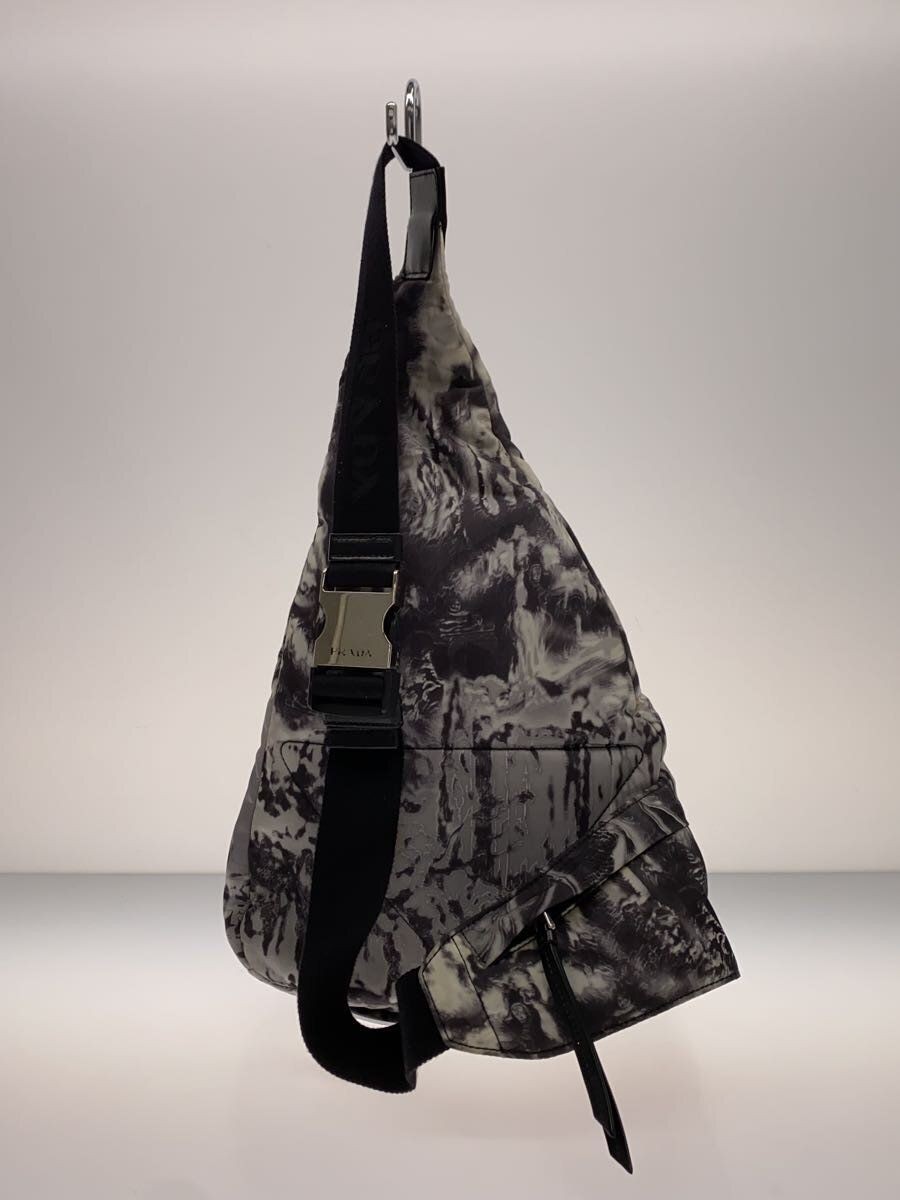 PRADA Waist Bag Dirt Frayed [Supplied] Nylon GRY Total Pattern 2VZ092 Used image 3