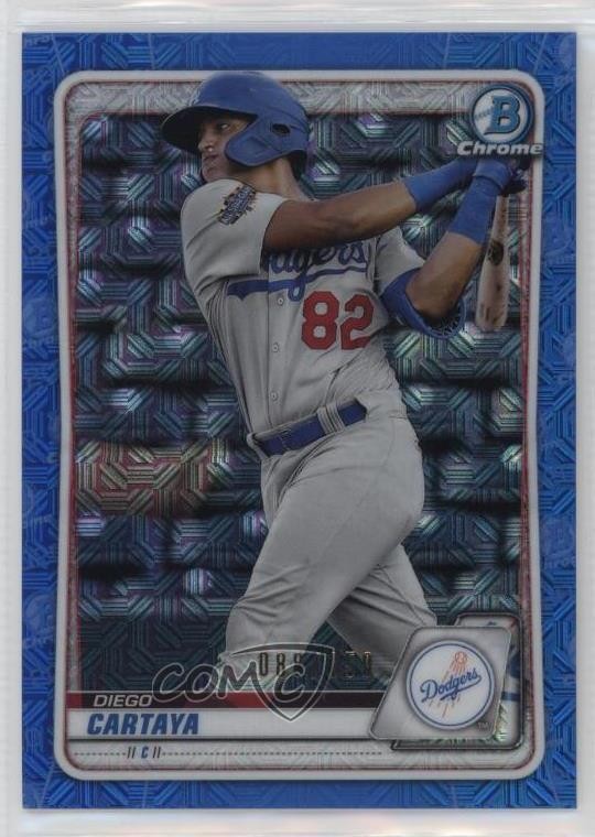 2020 Bowman Chrome Prospects Mega Box Blue Mojo Refractor /150 Diego Cartaya m2b