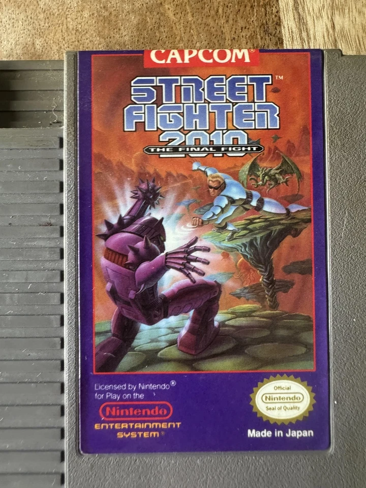 Винтажный игровой картридж Street Fighter 2010 NES Capcom Nintendo протестирован в Японии - Изображение 2 из 3