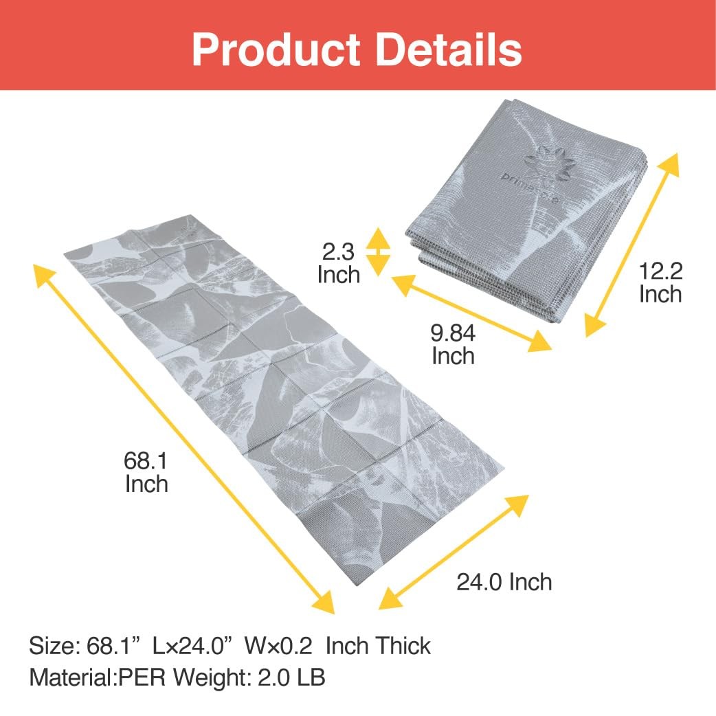 	Primasole Folding Yoga Travel Pilates Mat Foldable Easy to carry to Class Be...