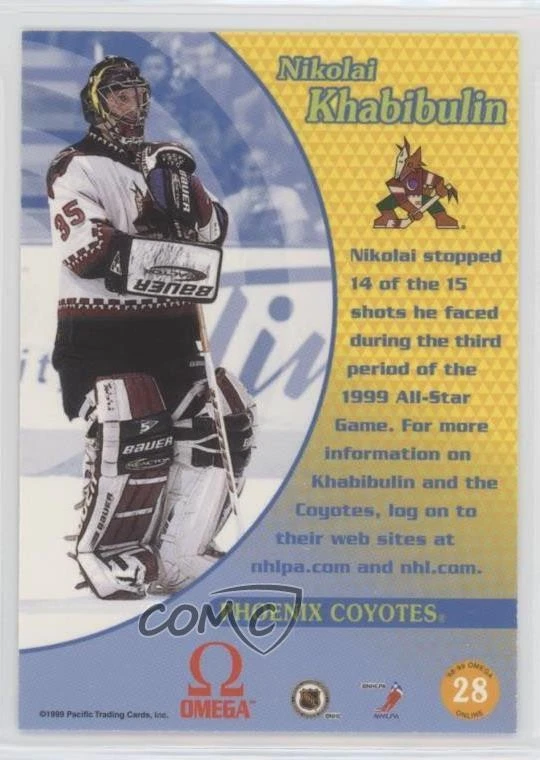 1998-99 Pacific Omega Online Nikolai Khabibulin #28 - Image 2 of 2