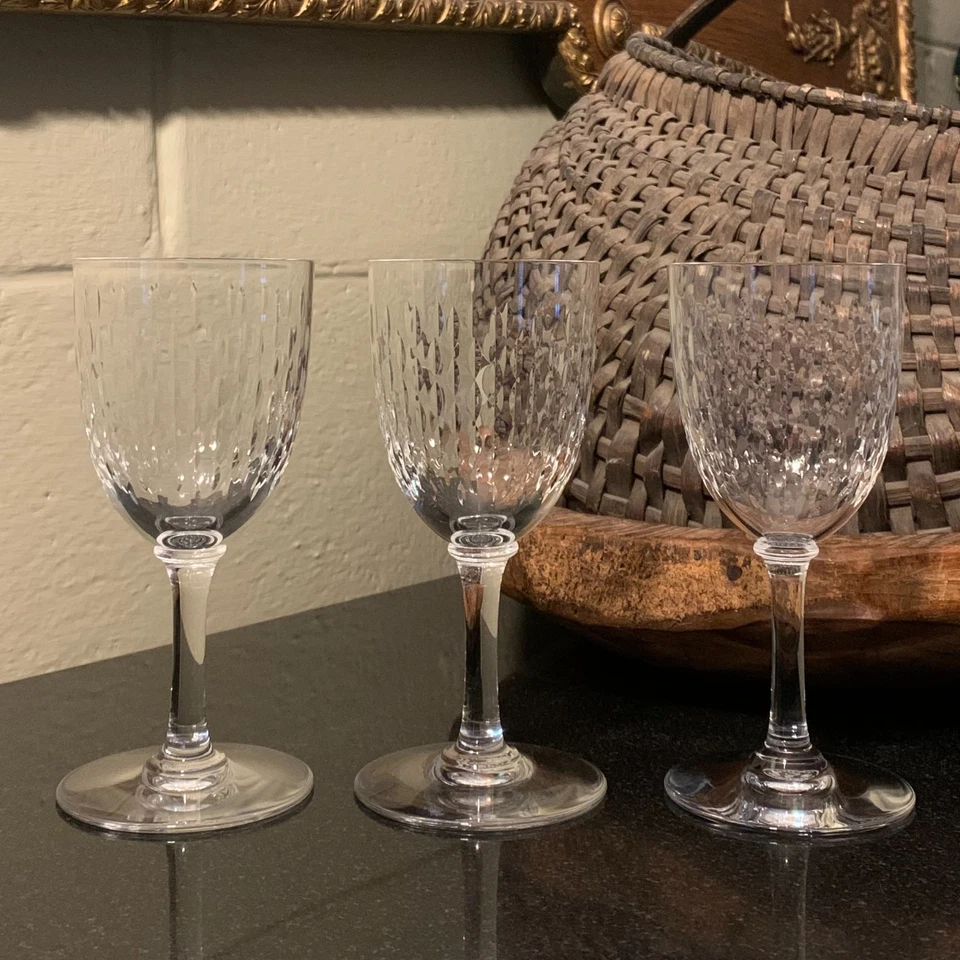 4 Baccarat Crystal Paris Pattern 5 3/4" Claret Wine Glasses France Excellent - Image 4 of 4