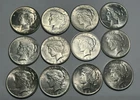 1922 TO 1924 AU TO BU PEACE DOLLAR LOT / 12 COINS