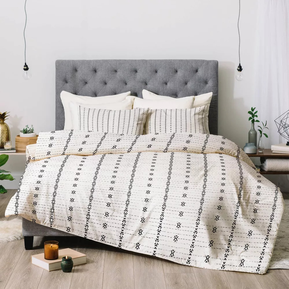 Twin/Twin XL Holli Zollinger French Geometric Stripe Comforter Set Black/White