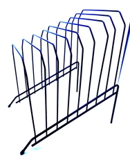 Incline Wire Frame Slotted File Folder Rack Organizer Black