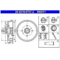 2X Bremstrommel Hinten FüR VW Polo 6N 6V 80 86 86C 86CF 75 Bis 01 ATE ALD HH