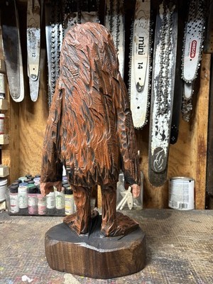 DAZED & CONFUSED Big Foot Chainsaw Carving WALNUT Wood SASQUATCH