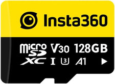 Insta360 128GB Microsdxc Memory Card, V30, A1, UHS-I, 90 Mb/S Read/Write Speed