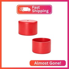 2Pcs Rubber End Caps ID 1.5inch(38mm) Red Flexible Protective Caps Soft Elastic